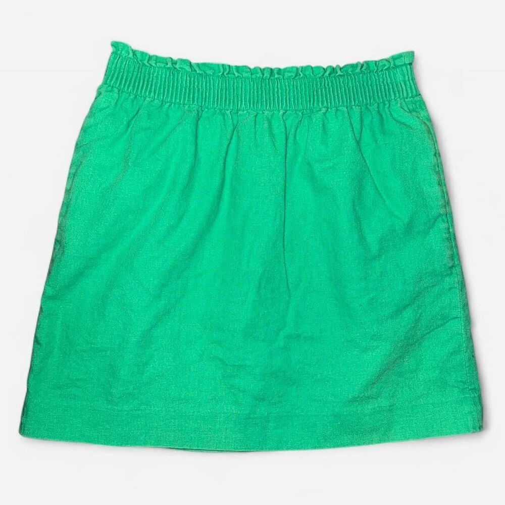 Kelly Green J. Crew Paper Bag High Waisted Mini Skirt (Size 4)